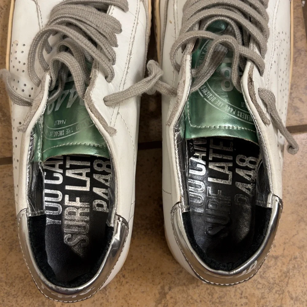 P448 John Low-top sneakers in Metallic Green and Silver - Picture 6 of 7
